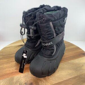Sorel kids size 11 black/gray Flurry Boot Waterproof Windproof NC1965-016